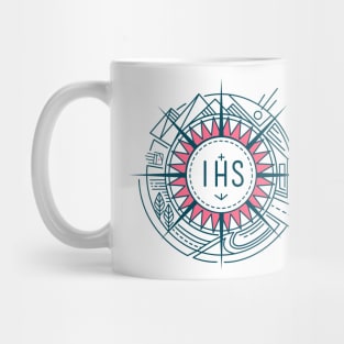 Digital illustration of a Jesuit Christian abstract symbol Mug